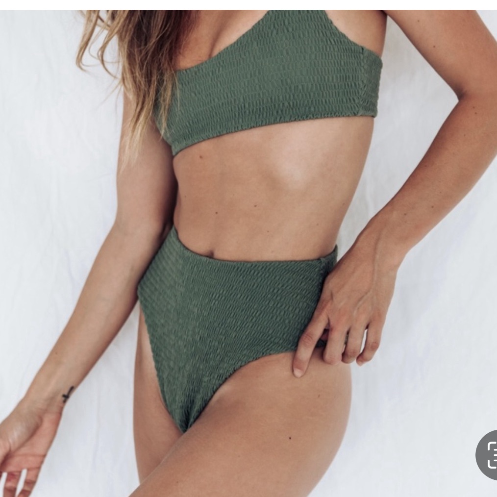 Wanderlust Textured Bikini Set Olive Size Small